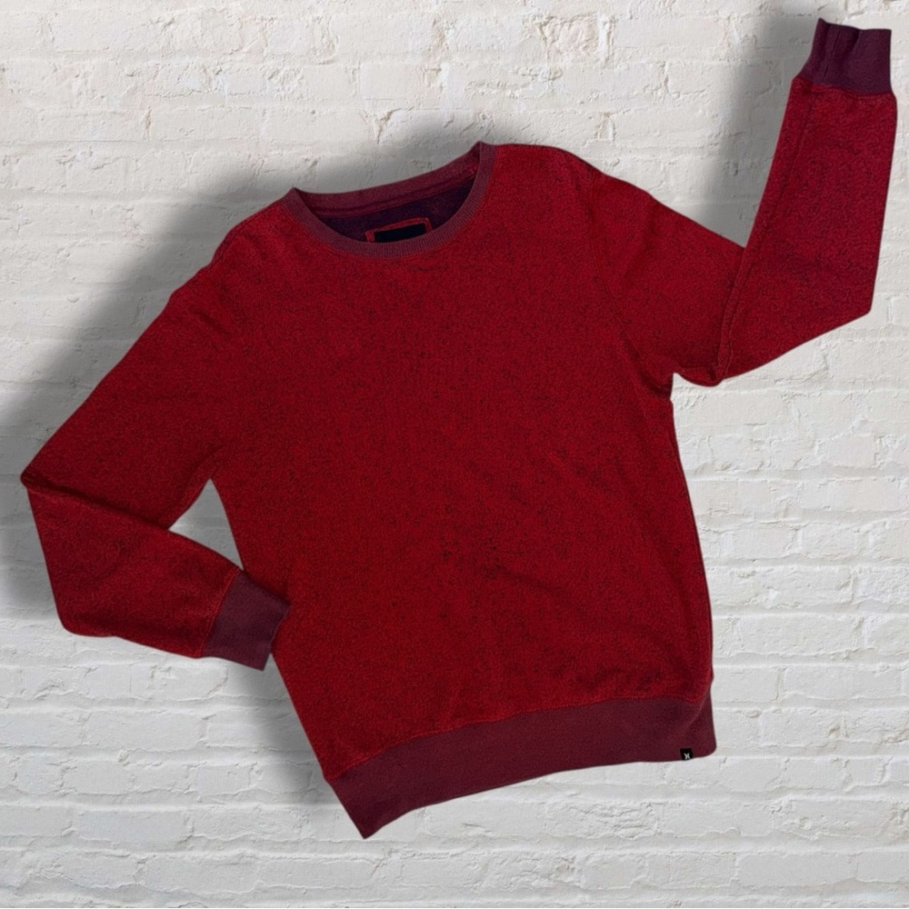 Hurley Men’s Small Red Speckle Crewneck Sweater • Casual Lightweight Layer